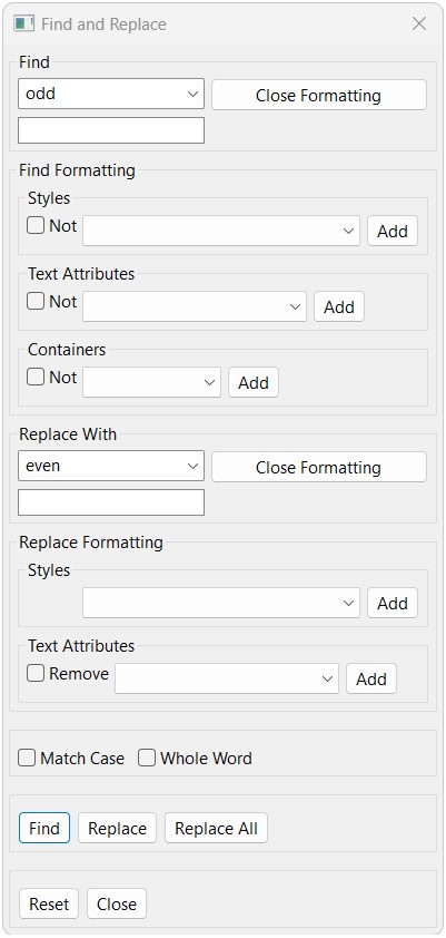 formatting window